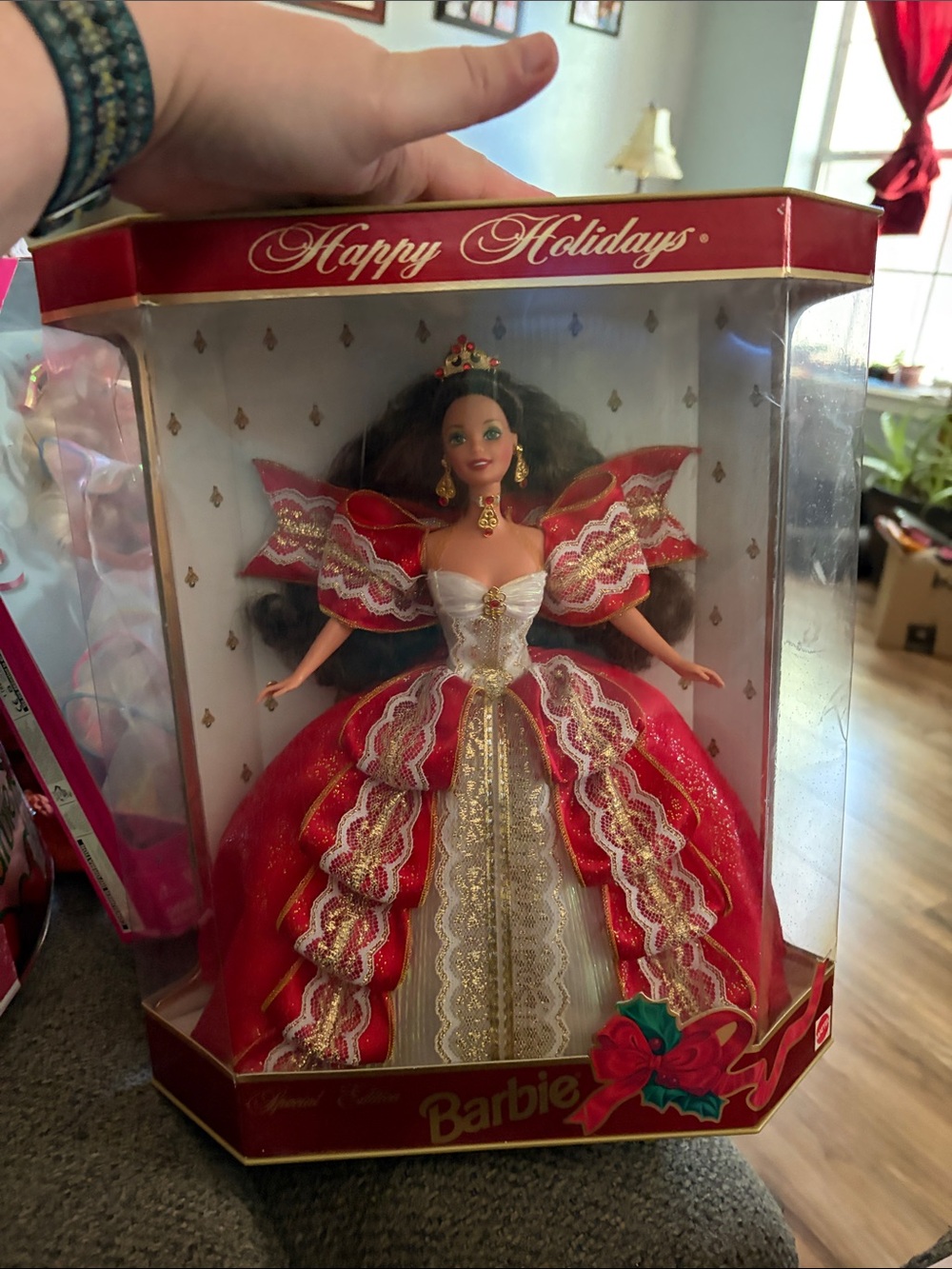 Barbie Holiday Doll in Red, White and Gold Gown